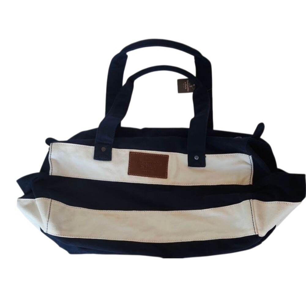 ABERCROMBIE FITCH CANVAS Duffle Bag for gym field trip travel heavy duty A&F NWT